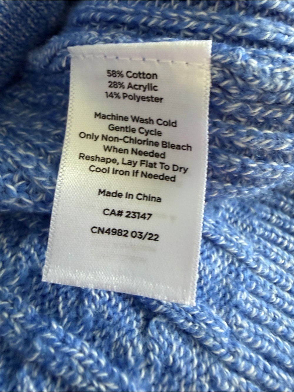 Talbots Light Blue V-Neck Button Cardigan with Black & Ivory Trim - Picture 7 of 7